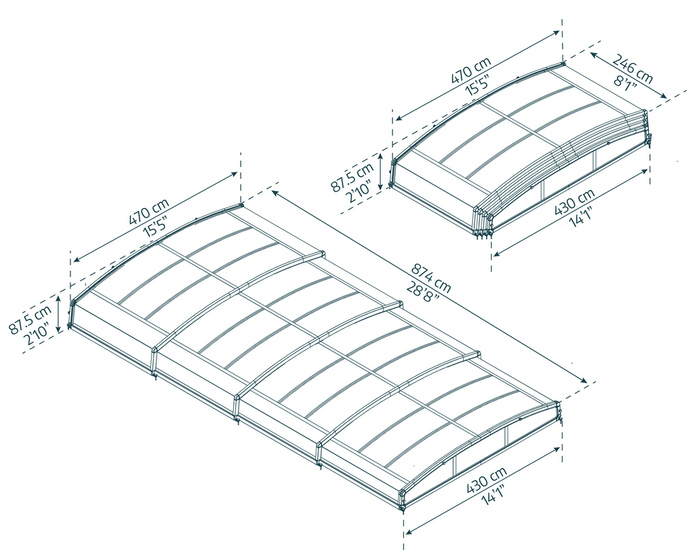 Pooltak Majorca 874 x 470 cm Canopia by Palram